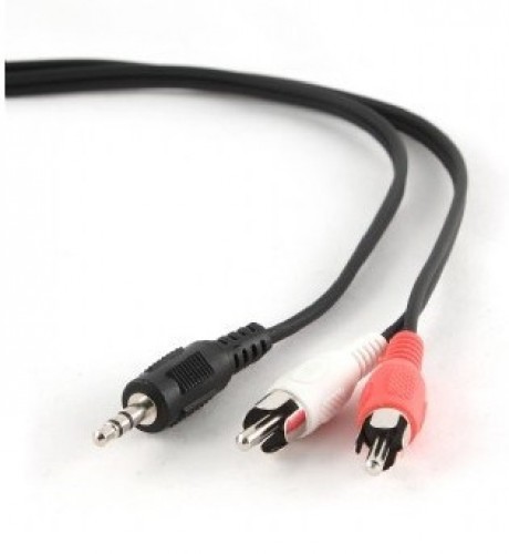 Gembird 2.5m, 3.5mm/2xRCA, M/M audio cable Black, Red, White image 1