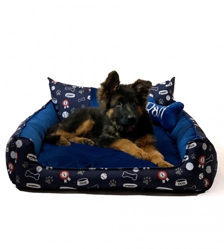 GO GIFT Dog and cat bed XXL - navy blue - 110x90x18 cm image 1