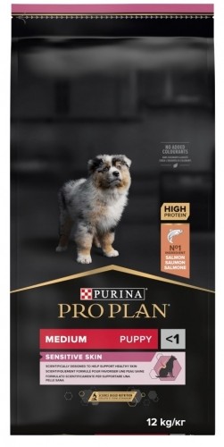 Purina Nestle Purina Pro Plan Medium Puppy Sensitive Skin 12 kg Adult Salmon image 1