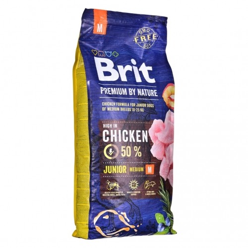 BRIT Premium by Nature Junior Medium Chicken - dry dog food - 15 kg image 1