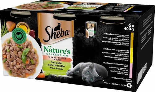 SHEBA selection of flavours in sauce - wet cat food - 6x400g image 1