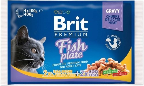 BRIT Premium Cat Fish Plate - wet cat food - 4x100g image 1