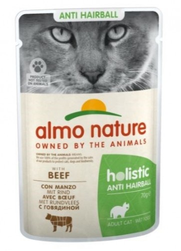 ALMO NATURE Hairball - wet food for adult cats - beef - 70g image 1