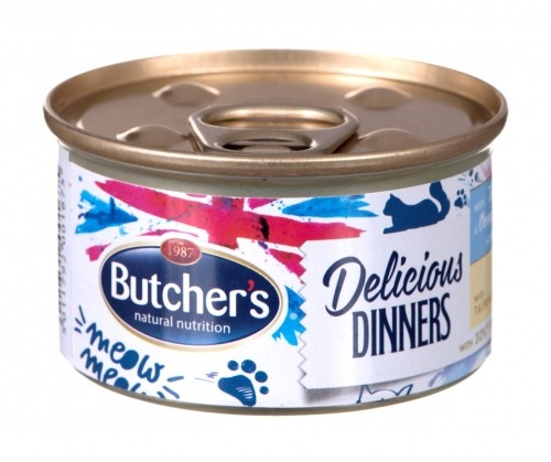 BUTCHER'S CLASSIC DELICIOUS DINNERS Wet cat food Mousse Tuna and marine fish 85 g image 1