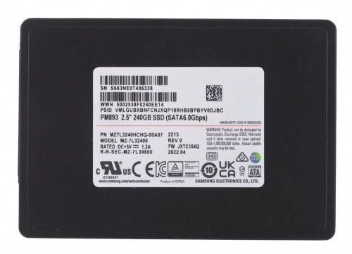 Samsung Semiconductor SSD Samsung PM893 240GB SATA 2.5" MZ7L3240HCHQ-00A07 (DWPD 1) image 1