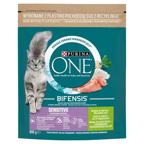 Purina Nestle PURINA One Bifensis Adult Sensitive - dry cat food - 800 g image 1