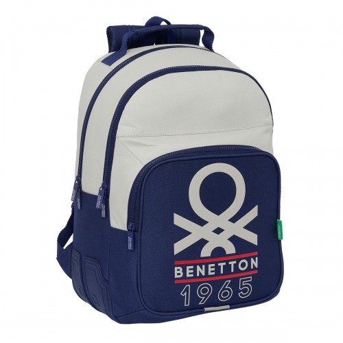 Skolas soma Benetton Varsity Pelēks Tumši Zils 32 x 42 x 15 cm image 1