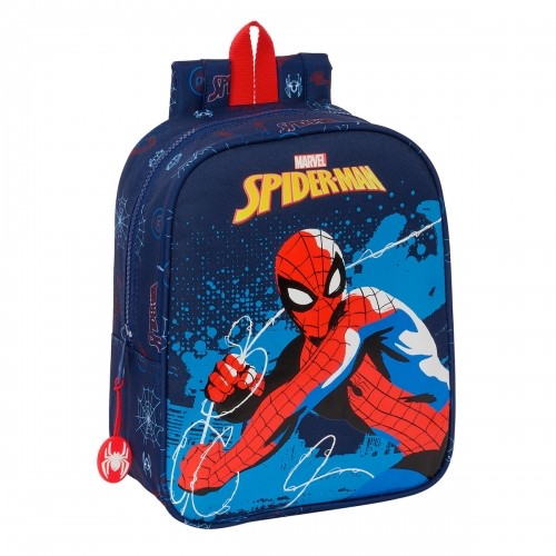 Bērnu soma Spider-Man Neon Tumši Zils 22 x 27 x 10 cm image 1