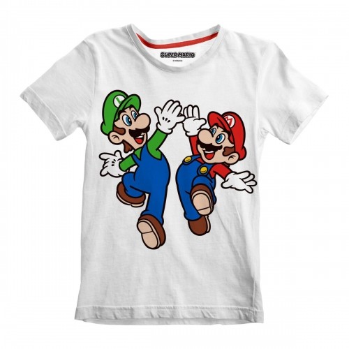 Krekls ar Īsām Piedurknēm Bērniem Super Mario Mario and Luigi Balts image 1