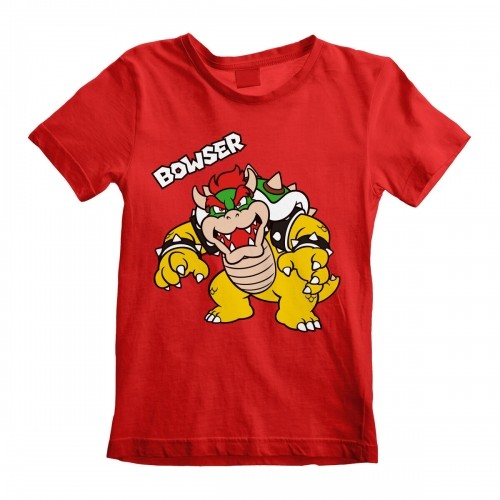 Krekls ar Īsām Piedurknēm Bērniem Super Mario Bowser Text Sarkans image 1