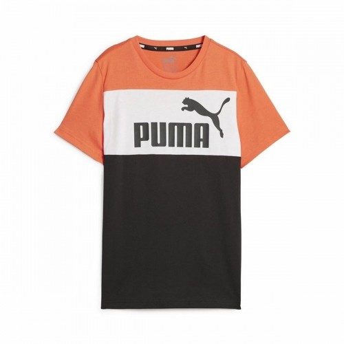 Krekls ar Īsām Piedurknēm Bērniem Puma Ess Block Melns Oranžs image 1