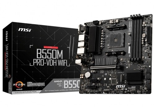 MSI B550M PRO-VDH WIFI motherboard AMD B550 Socket AM4 micro ATX image 1