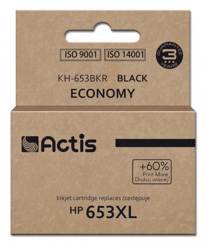 Actis KH-653BKR Ink for HP printer, replacement HP 653XL 3YM75AE; Premium; 20ml; 575 pages; black image 1