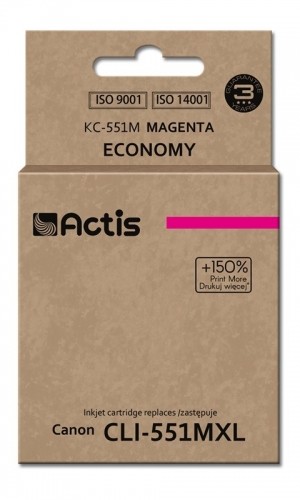 Actis KC-551M ink (replacement for Canon CLI-551M; Standard; 12 ml; magenta (with chip) image 1