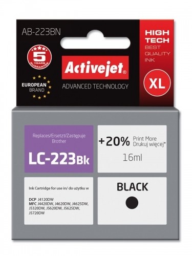 Activejet AB-223BN ink (replacement for Brother LC223Bk; Supreme; 16 ml; black) image 1