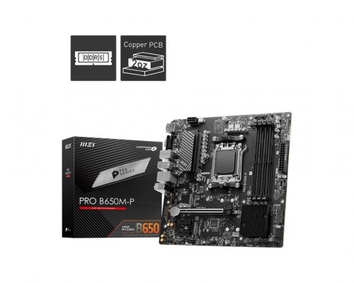 MSI PRO B650M-P motherboard AMD B650 Socket AM5 micro ATX image 1