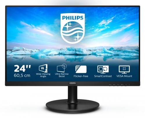Philips V Line 241V8L/00 LED display 60.5 cm (23.8") 1920 x 1080 pixels Full HD Black image 1