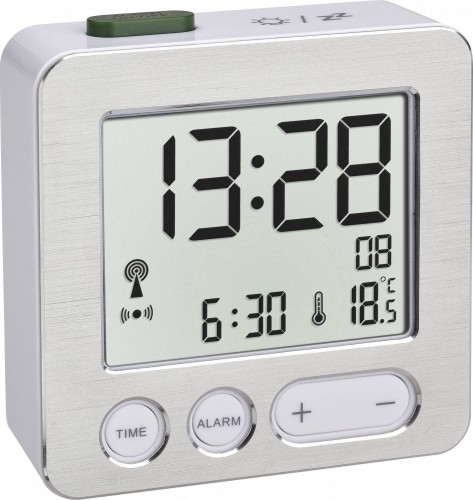 TFA 60.2545.54 RC Alarm Clock silver|white image 1
