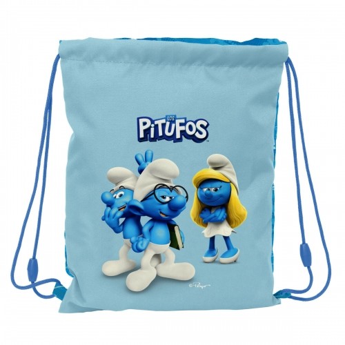 Сумка-рюкзак на веревках Los Pitufos Синий Небесный синий 26 x 34 x 1 cm image 1