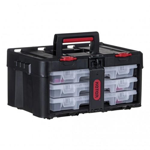 Toolbox KETER Stack'N'Roll (17210831/253380) with 3 organizers Black image 1