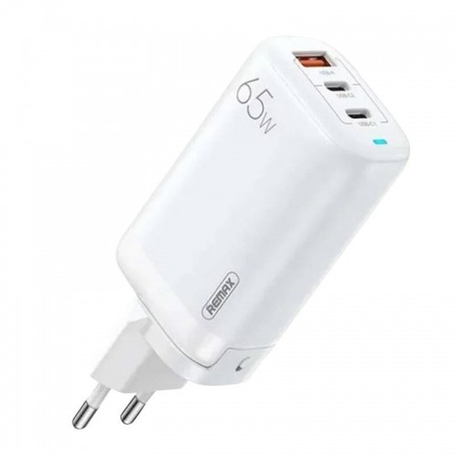 Wall charger Remax, RP-U55, 2x USB-C, USB, 65W (white) image 1