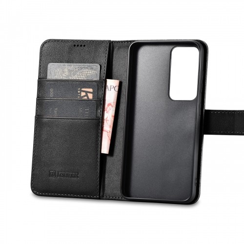 iCarer Wallet Case for Samsung Galaxy S23 leather case wallet black image 1
