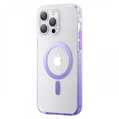 Kingxbar PQY Ice Crystal Series magnetic case for iPhone 14 MagSafe purple image 1