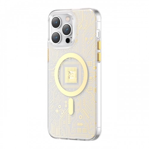 Kingxbar PQY Geek Series magnetic case for iPhone 14 Plus MagSafe gold image 1