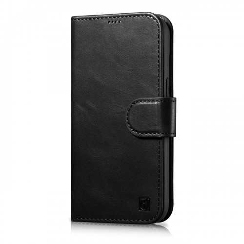 iCarer Oil Wax Wallet Case 2in1 Cover iPhone 14 Pro Leather Flip Cover Anti-RFID black (WMI14220722-BK) image 1