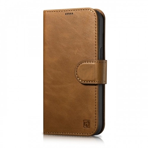 iCarer Oil Wax Wallet Case 2in1 Case iPhone 14 Leather Flip Cover Anti-RFID brown (WMI14220721-TN) image 1