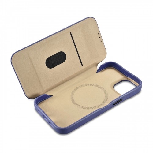 iCarer CE Premium Leather Folio Case iPhone 14 Magnetic Flip Leather Folio Case MagSafe Light Purple (WMI14220713-LP) image 1