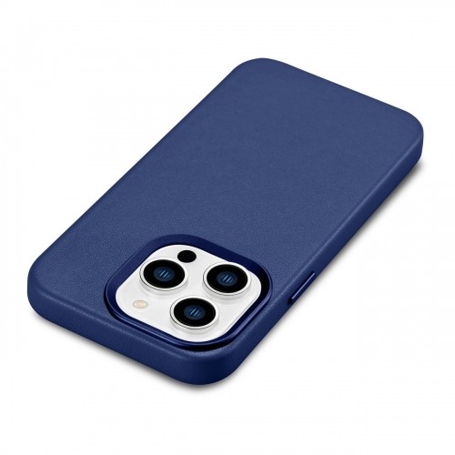 iCarer Case Leather Case Cover for iPhone 14 Pro Blue (WMI14220706-BU) (MagSafe Compatible) image 1
