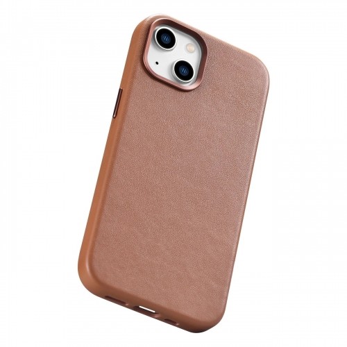 iCarer Case Leather Case Cover for iPhone 14 Brown (WMI14220705-BN) (MagSafe Compatible) image 1