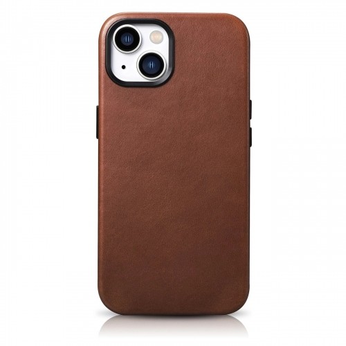 iCarer Oil Wax Premium Leather Case iPhone 14 Plus Magnetic Leather Case with MagSafe Brown (WMI14220703-RB) image 1