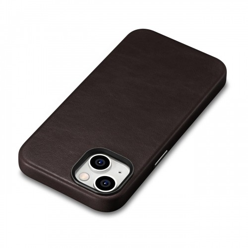 iCarer Oil Wax Premium Leather Case magnetic leather case iPhone 14 with MagSafe brown (WMI14220701-BN) image 1
