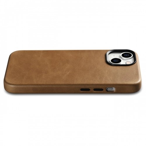 iCarer Oil Wax Premium Leather Case magnetic leather iPhone 14 case with MagSafe brown (WMI14220701-TN) image 1