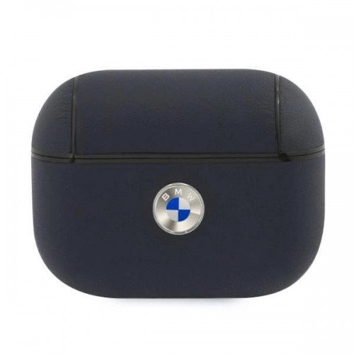 BMW BMAPSSLNA AirPods Pro cover granatowy|navy Geniune Leather Silver Logo image 1