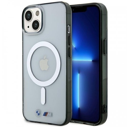 BMW BMHMP14SHCRS iPhone 14 6.1&quot; case transparent hardcase Silver Ring MagSafe image 1