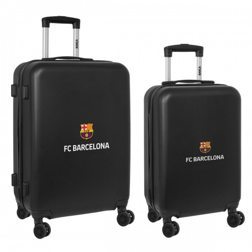 Koferīšu komplekts F.C. Barcelona Mugursoma ar Ratiņiem Melns 2 Daudzums 40 x 63 x 26 cm image 1