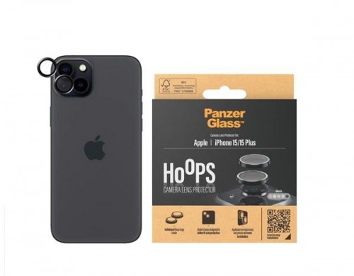 PanzerGlass™ Hoops Camera Lens Protector iPhone 15 | 15 Plus | Black image 1