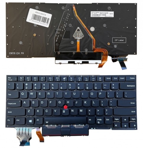 Клавиатура LENOVO X1 Carbon Gen 8, с подсветкой, с трекпоинтом, US image 1