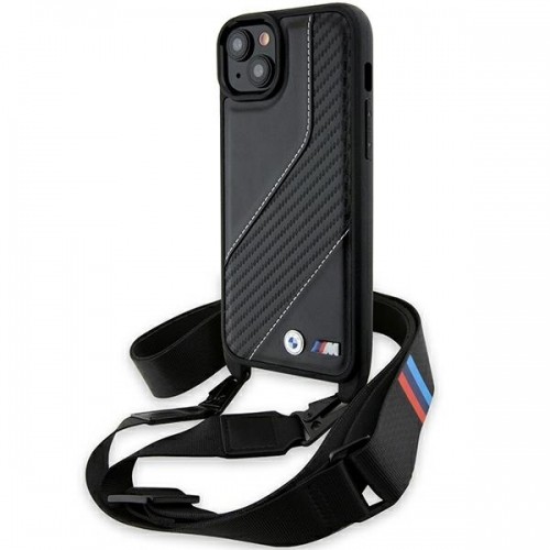 BMW BMHCP15M23PSCCK iPhone 15 Plus | 14 Plus 6.7" czarny|black hardcase M Edition Carbon Stripe & Strap image 1