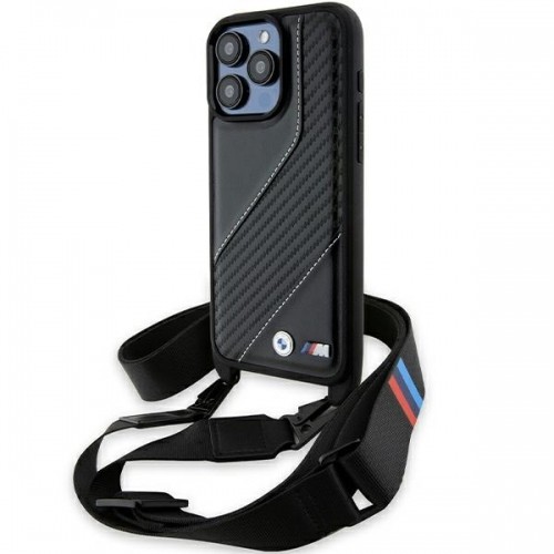 BMW BMHCP15L23PSCCK iPhone 15 Pro 6.1" czarny|black hardcase M Edition Carbon Stripe & Strap image 1