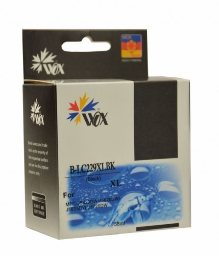 Ink cartridge Wox Black Brother LC 229BK replacement  LC229XLBK  (4300 A4 pages according to the standard ISO/IEC 24711) image 1