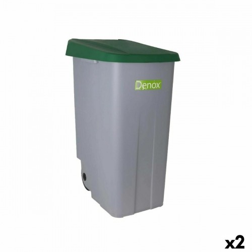 Atkritumu Tvertne ar Riteņiem Denox 110 L Zaļš 58 x 41 x 89 cm (2 gb.) image 1