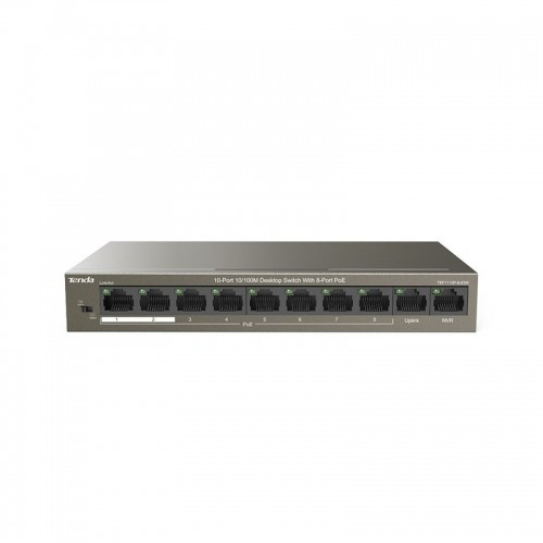 Tenda TEF1110P-8-63W network switch Unmanaged Fast Ethernet (10/100) Power over Ethernet (PoE) Black image 1
