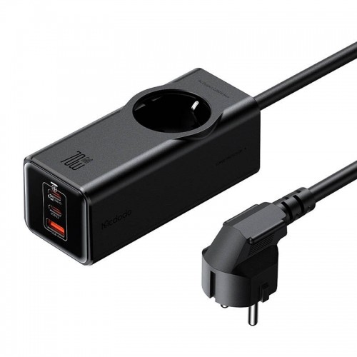 Power Strip GaN McDodo CH-4620 EU 70W, 2x USB-C, 1x USB (black) image 1