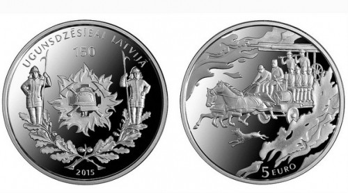 Gemmi Юбилейная монета Пожарной службе Латвии 150, 5 euro image 1