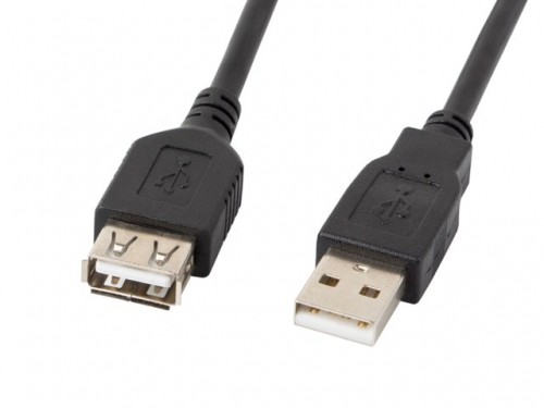 Lanberg CA-USBE-10CC-0018-BK USB kabelis 1,8 m USB 2.0 USB A Melns image 1