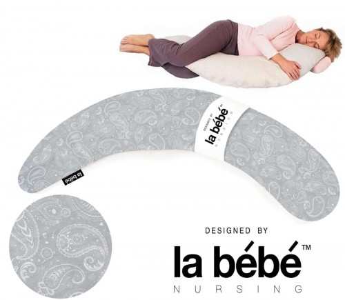 La Bebe™ Moon Maternity Pillow Cover Art.81479 Oriental Light Grey Satin Дополнительный чехол [навлочка] для подковки 36*185cm купить по выгодной цене в BabyStore.lv image 1